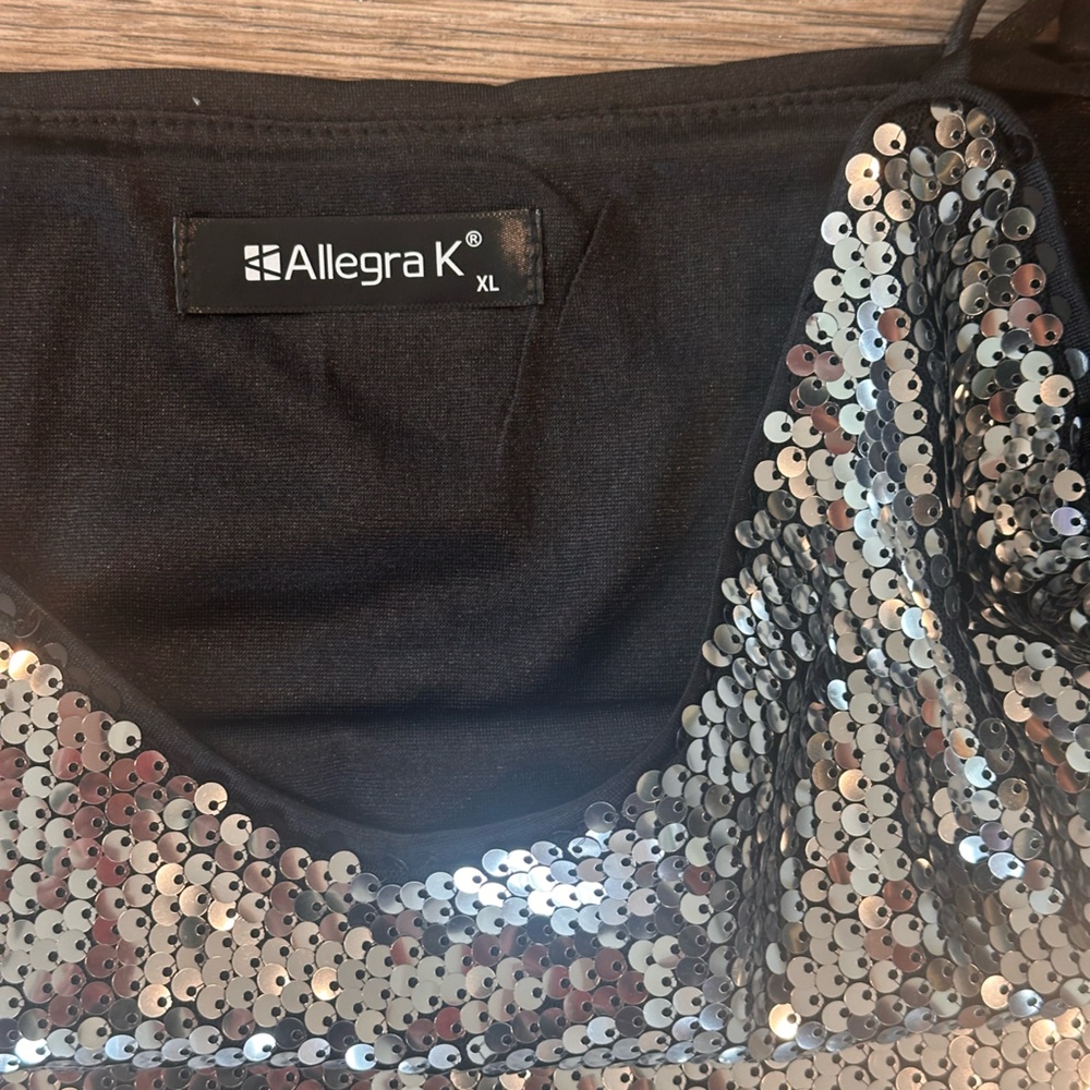 Allegra K Silver Sequin Mini Dress - Picture 5 of 8